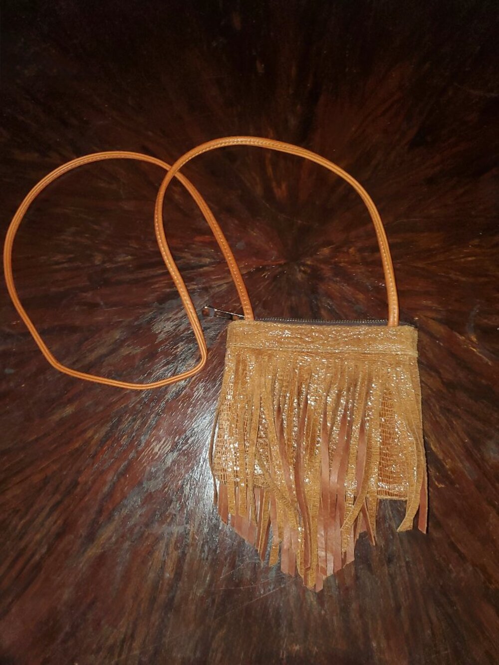 GG Boss Genuine Leather Brown Tassel Crossbody Bag Made in USA